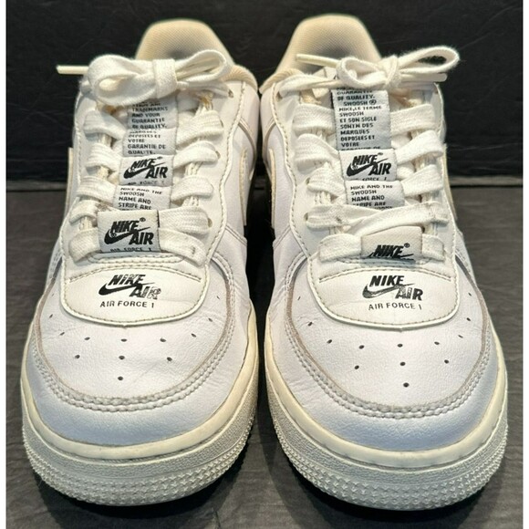 Nike Air Force 1 LV8 3 GS 'Multiple Logos' White Sneaker Kids 4Y -  CJ4092-100 - Picture 2 of 8